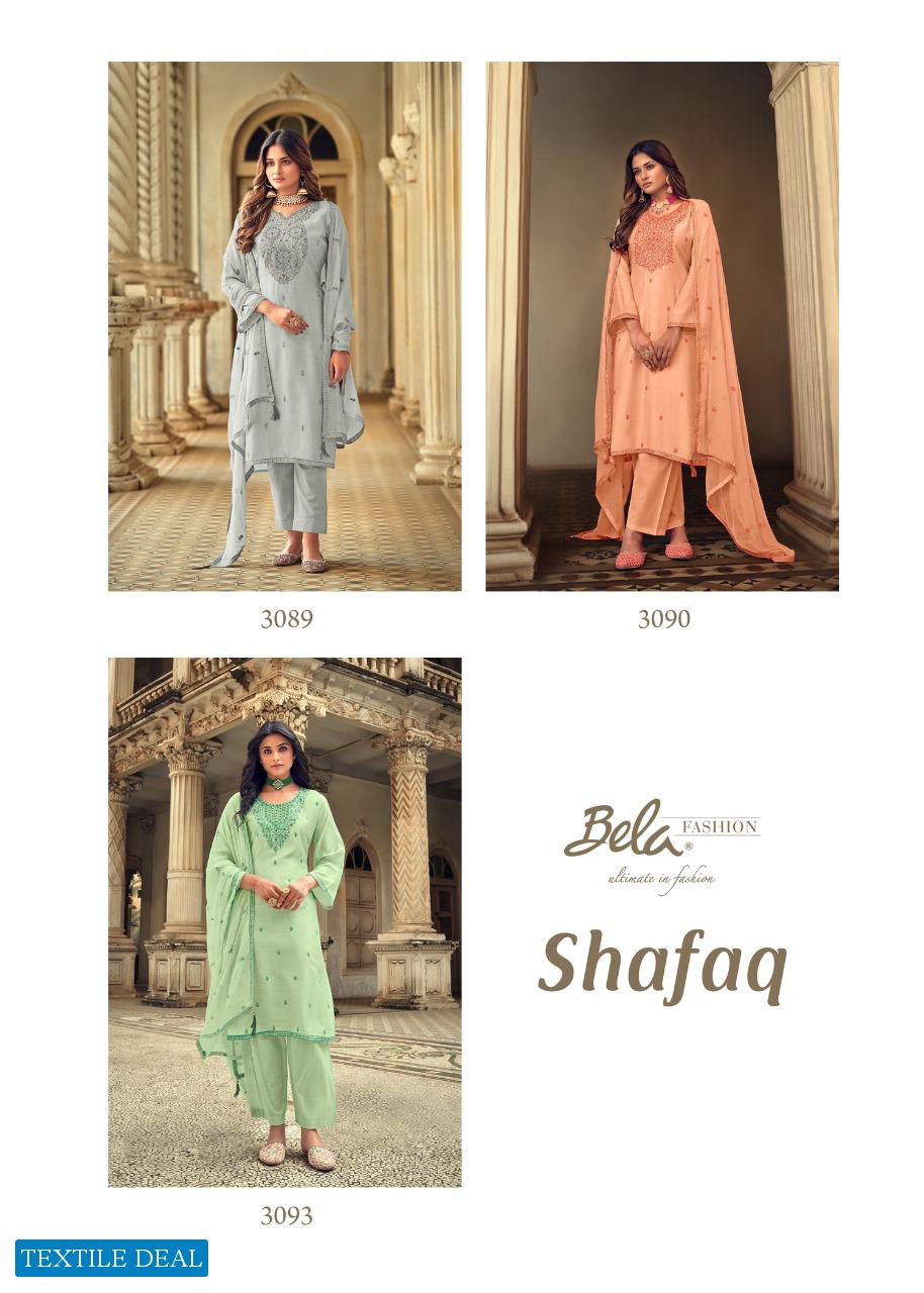 Bela Shafaq Wholesale Resham Muslin Casual Salwar Suits