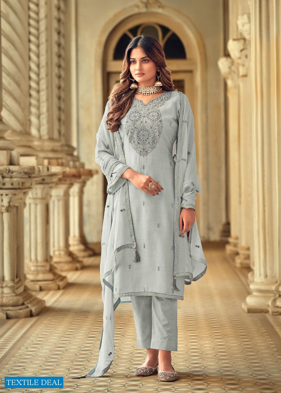 Bela Shafaq Wholesale Resham Muslin Casual Salwar Suits