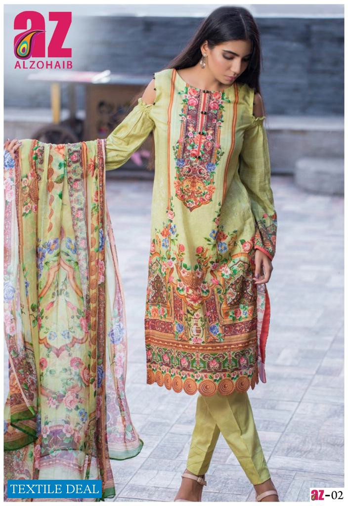 Alzohaib Zoohra Wholesale Lawn Cotton Printed Dress Material