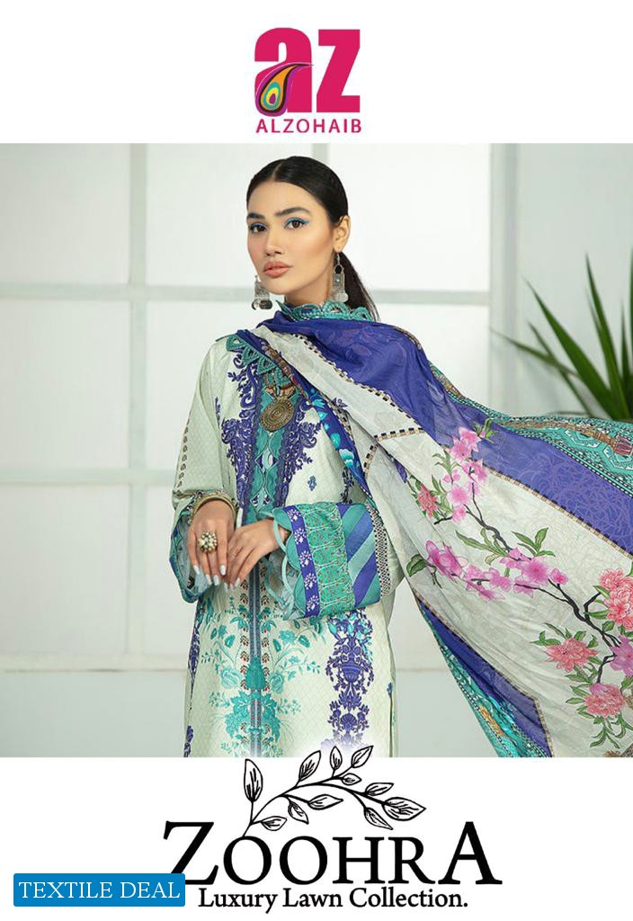 Alzohaib Zoohra Wholesale Lawn Cotton Printed Dress Material