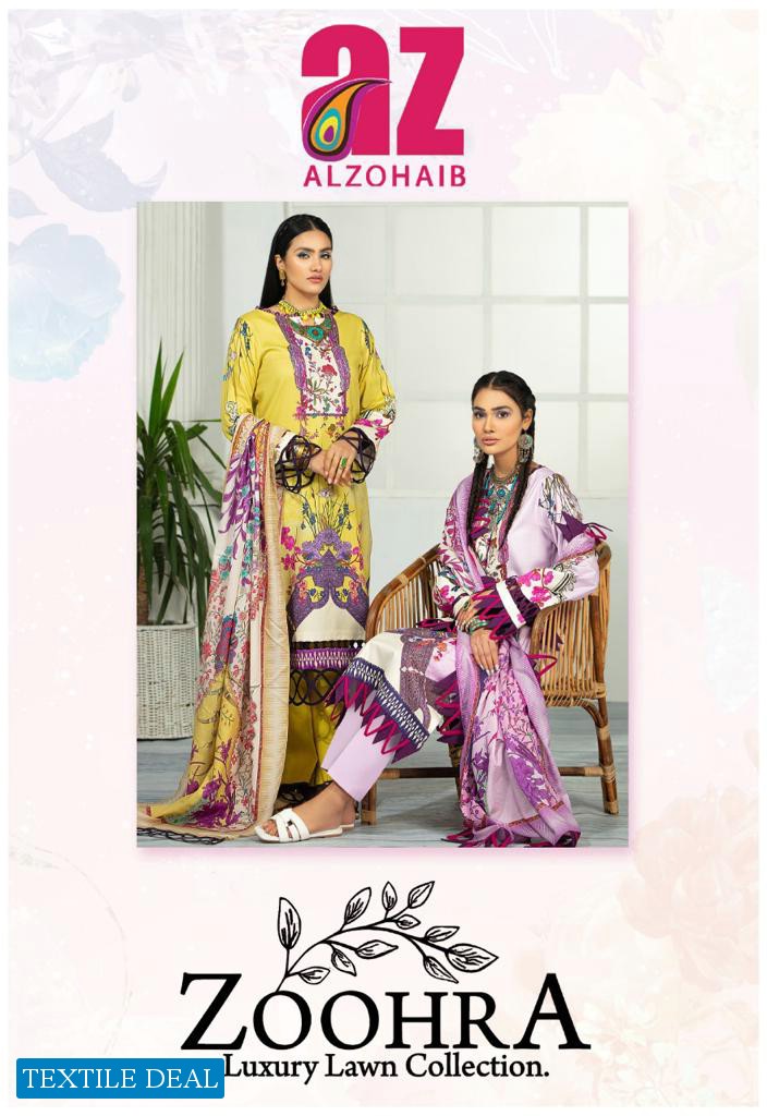 Alzohaib Zoohra Wholesale Lawn Cotton Printed Dress Material