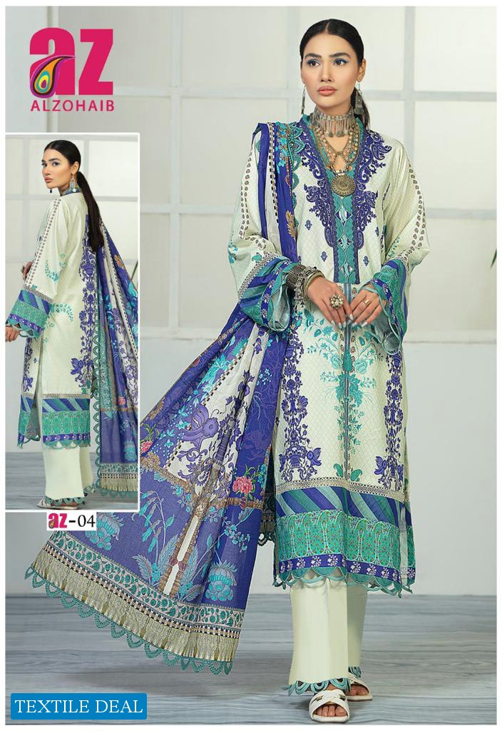 Alzohaib Zoohra Wholesale Lawn Cotton Printed Dress Material
