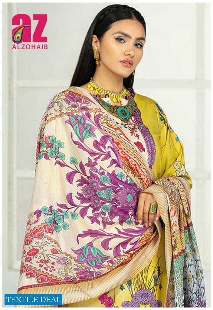 Alzohaib Zoohra Wholesale Lawn Cotton Printed Dress Material