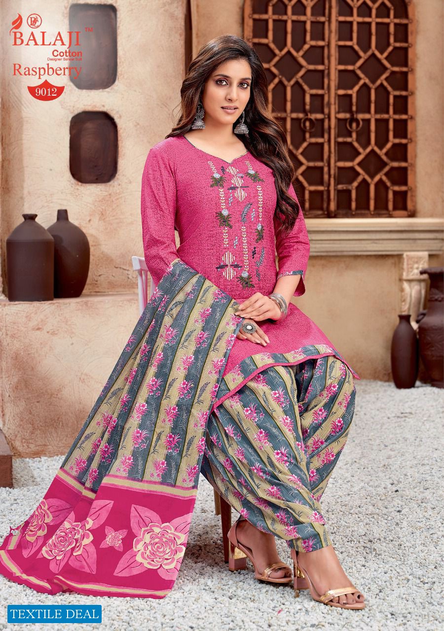 Balaji Raspberry Vol-9 Wholesale Cotton Patiyala Dress Material