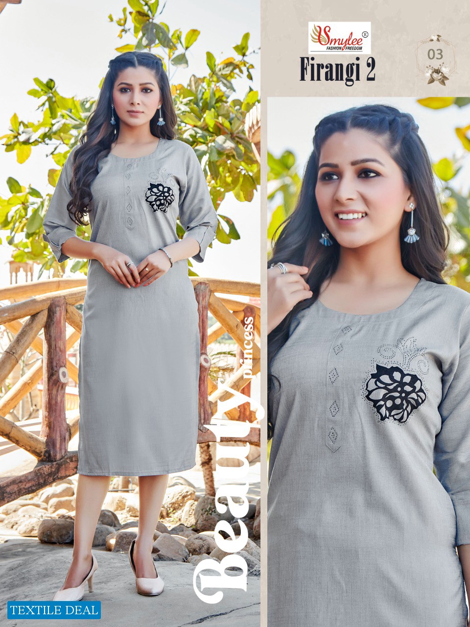 Smylee Firangi Vol-2 Wholesale Reyon With Diamond Work Kurtis