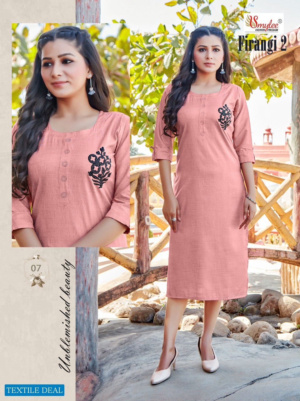 Smylee Firangi Vol-2 Wholesale Reyon With Diamond Work Kurtis