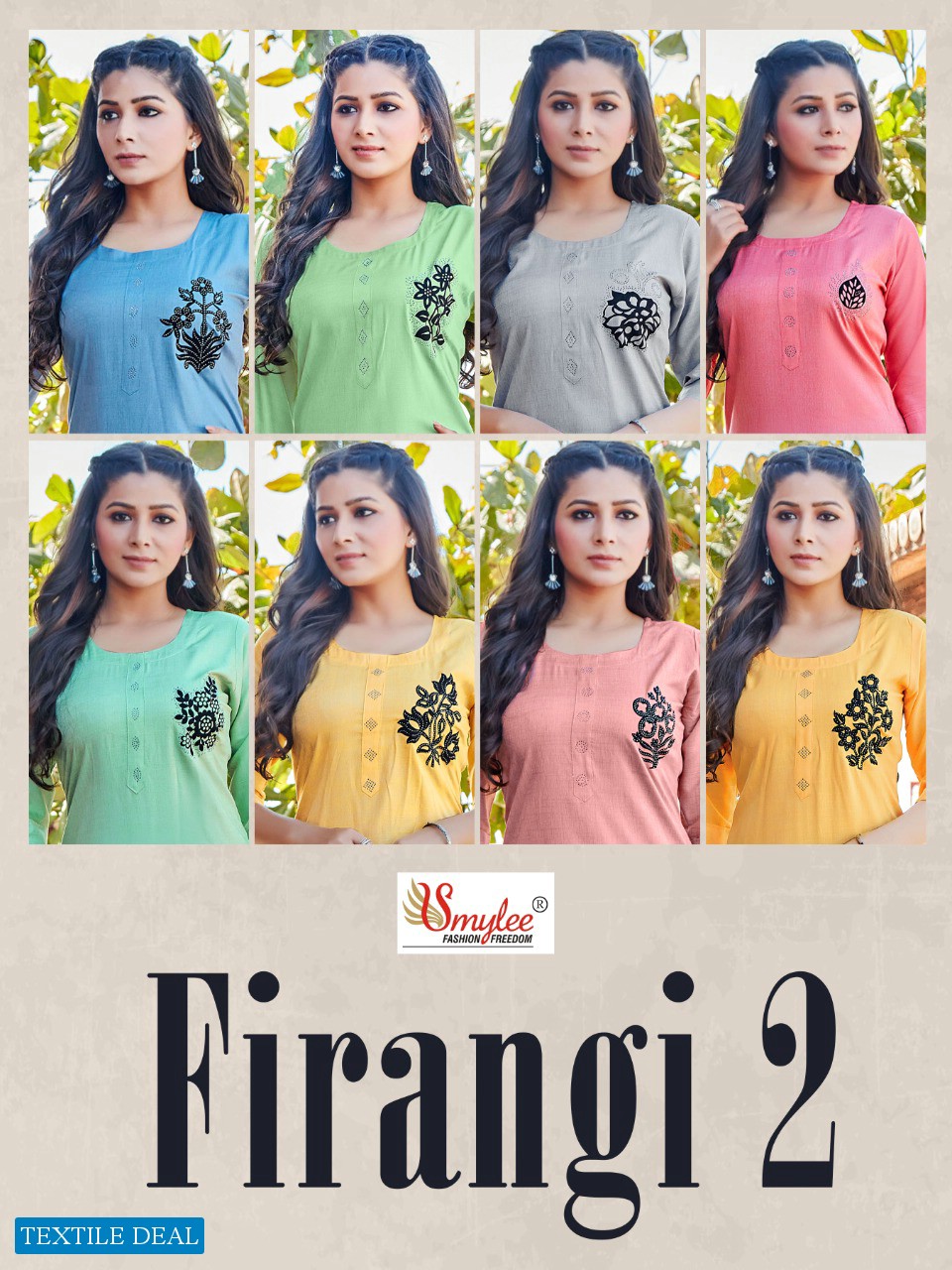 Smylee Firangi Vol-2 Wholesale Reyon With Diamond Work Kurtis