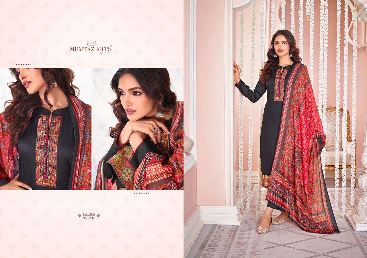 MUMTAZ ARTS PATOLA SATIN LADIES SUITS WHOLESALER