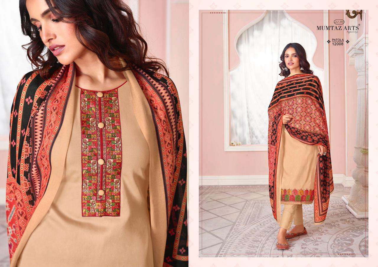 MUMTAZ ARTS PATOLA SATIN LADIES SUITS WHOLESALER