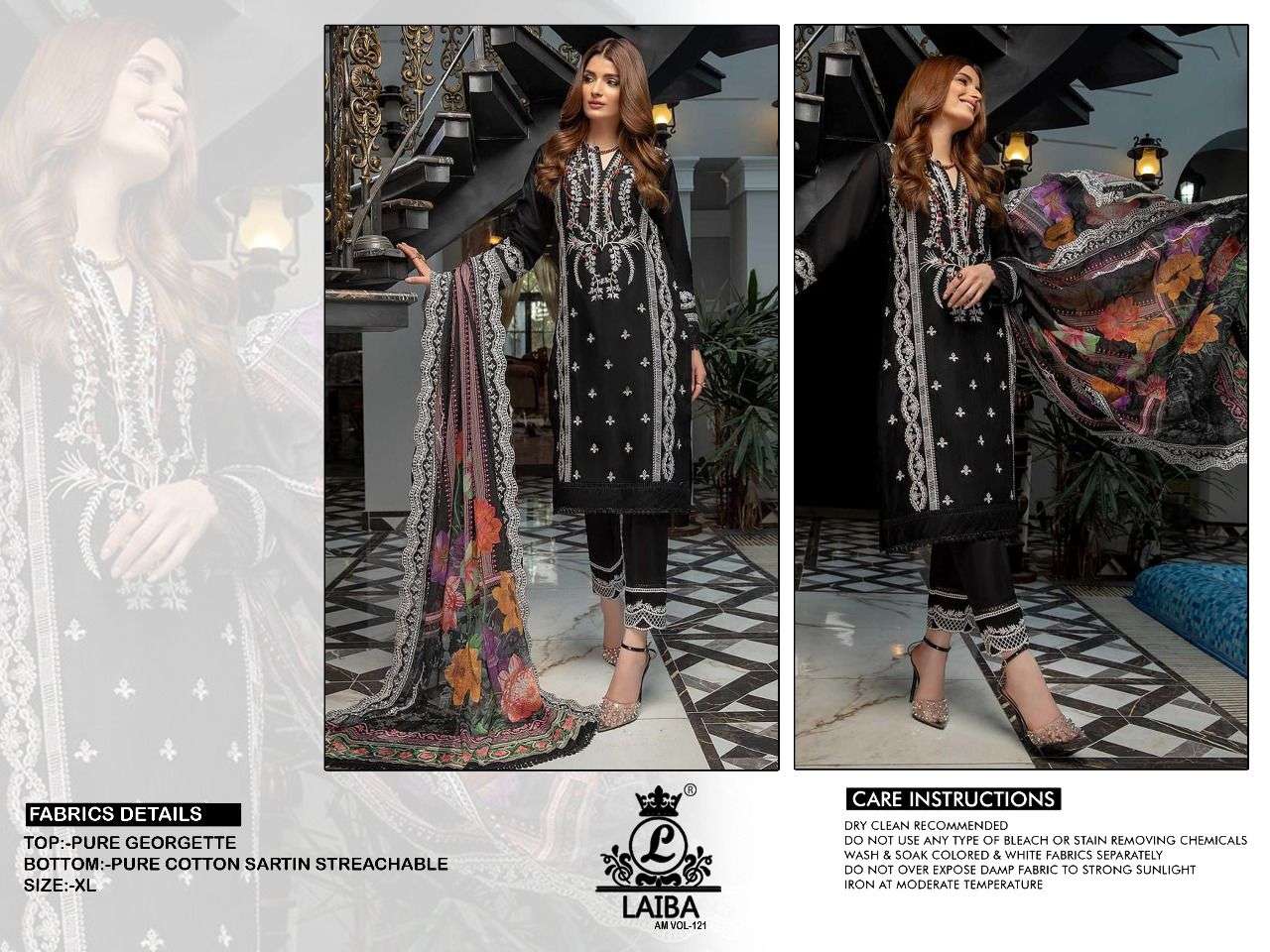 LAIBA AM VOL 121 GEORGETTE EXCLUSIVE READYMADE PAKISTANI SALWAR KAMEEZ