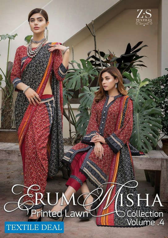 ZS Erum Misha Printed Lawn Collection Vol-4 Wholesale Pakistani Dress