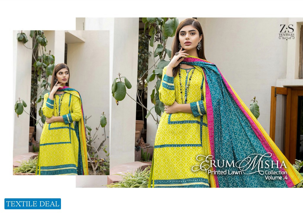 ZS Erum Misha Printed Lawn Collection Vol-4 Wholesale Pakistani Dress