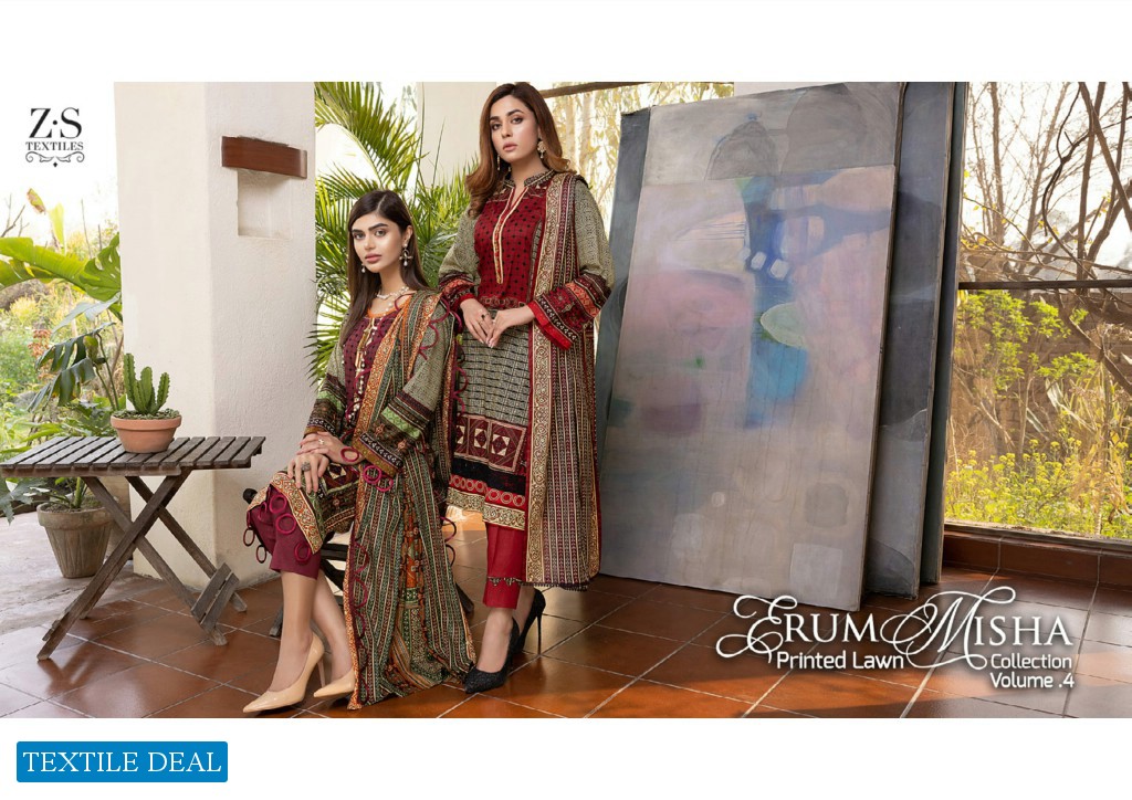 ZS Erum Misha Printed Lawn Collection Vol-4 Wholesale Pakistani Dress