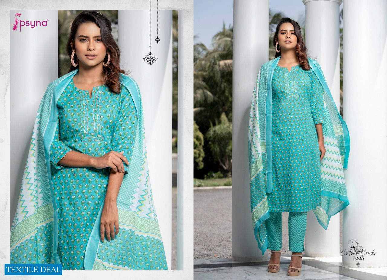 PSYNA COTTON CANDY PRINTED KURTI WITH BOTTOM & DUPATTA