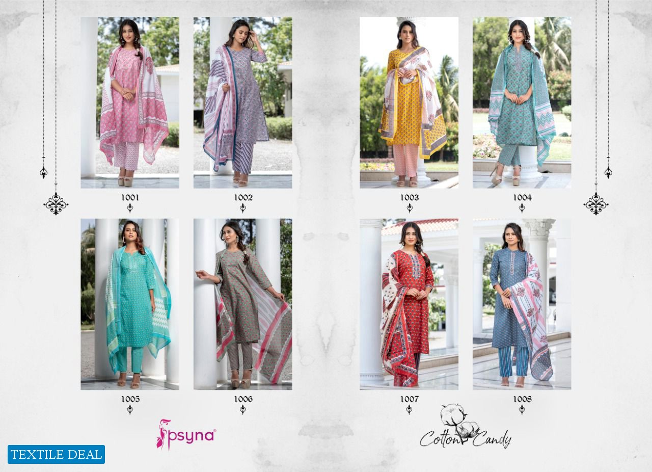 PSYNA COTTON CANDY PRINTED KURTI WITH BOTTOM & DUPATTA