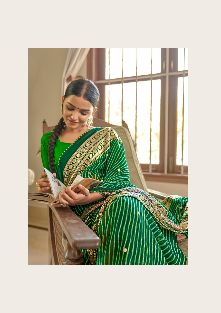 KASHVI CREATION JHOOMAR GEORGETTE INNOVATIVE LEHARIYA PRINT SAREE CATALOG