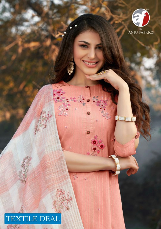 Anju Cotton Crush Wholesale Kurti With Pant And Dupatta