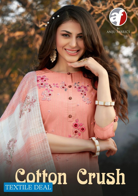 Anju Cotton Crush Wholesale Kurti With Pant And Dupatta