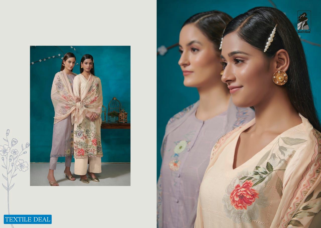 Sahiba Manjari Wholesale Pure Italian Cotton Schiffli Work And Hand Work Suits