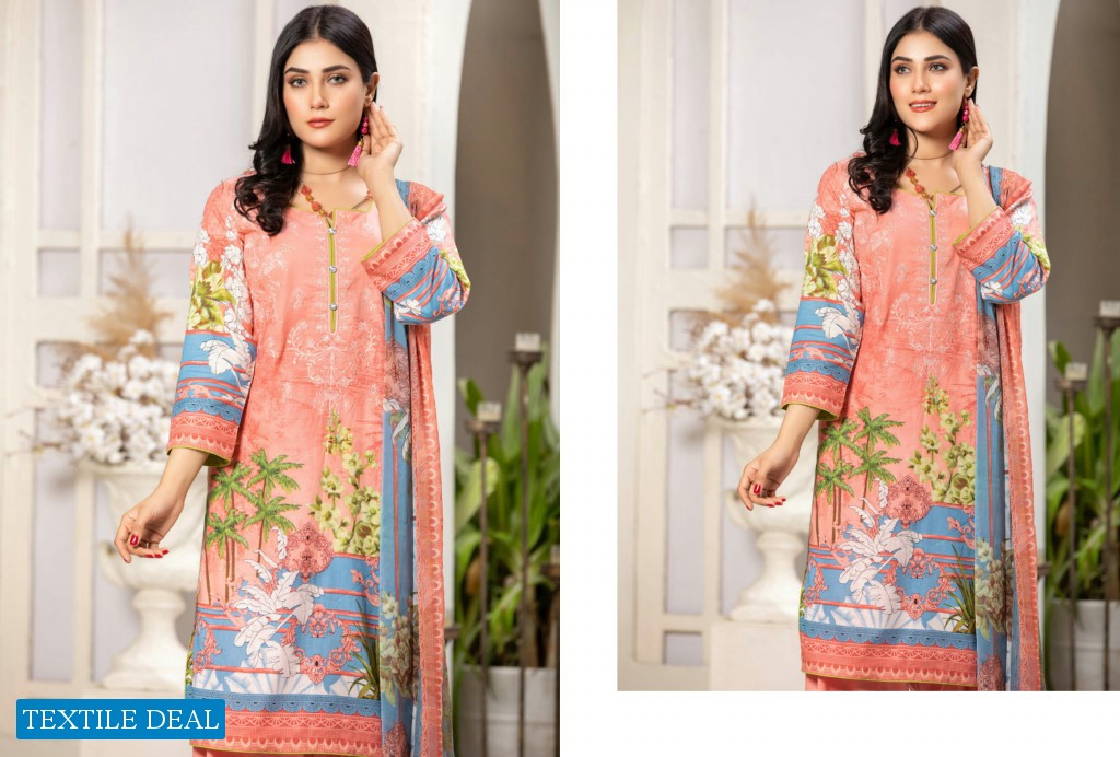 Aone Marjan Embroidered Lawn With Chiffon Dupatta Pakistani Suits