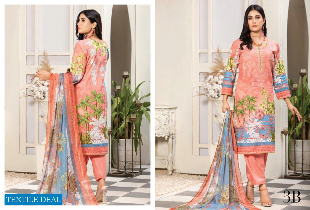 Aone Marjan Embroidered Lawn With Chiffon Dupatta Pakistani Suits
