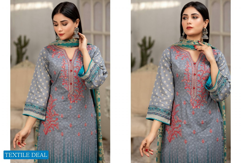 Aone Marjan Embroidered Lawn With Chiffon Dupatta Pakistani Suits