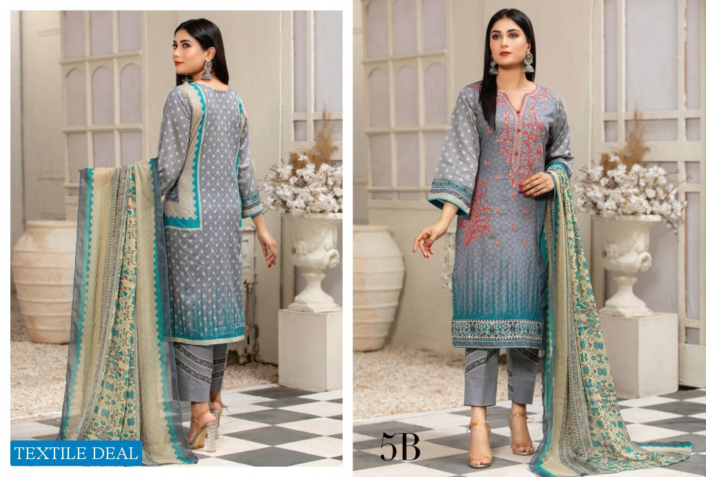 Aone Marjan Embroidered Lawn With Chiffon Dupatta Pakistani Suits