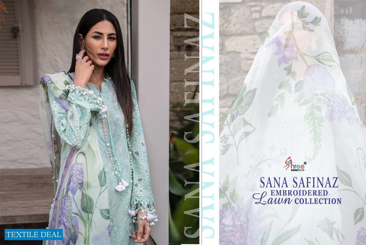SHREE FAB SANA SAFINAZ PURE LAWN COTTON PAKISTANI SALWAR SUITS