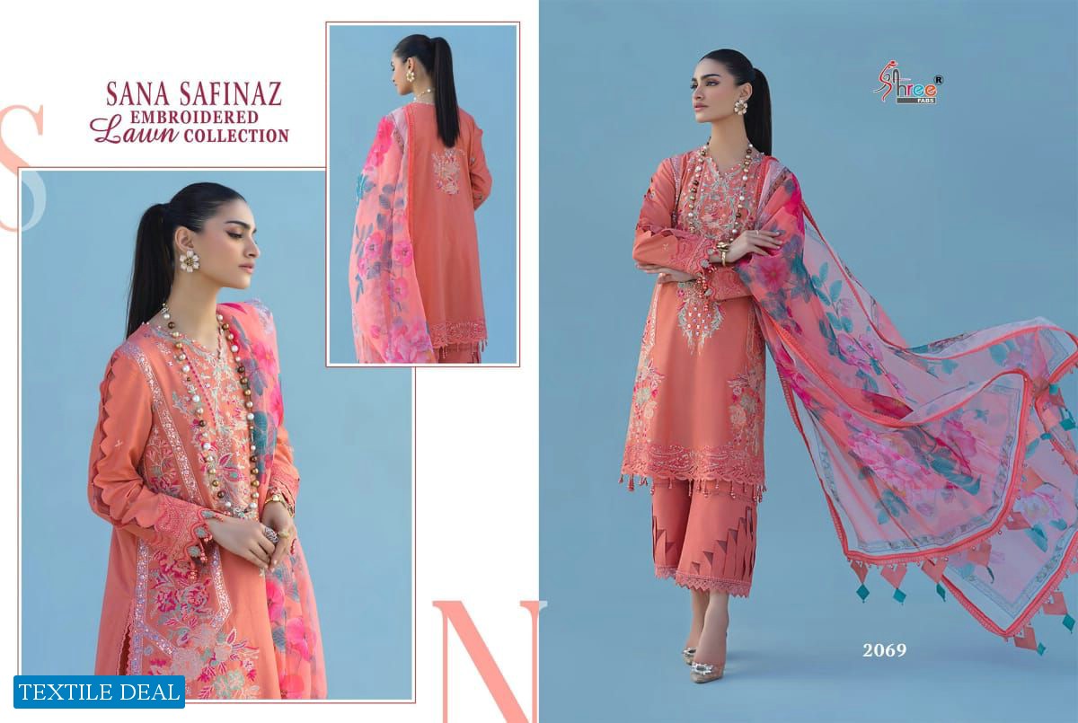 SHREE FAB SANA SAFINAZ PURE LAWN COTTON PAKISTANI SALWAR SUITS