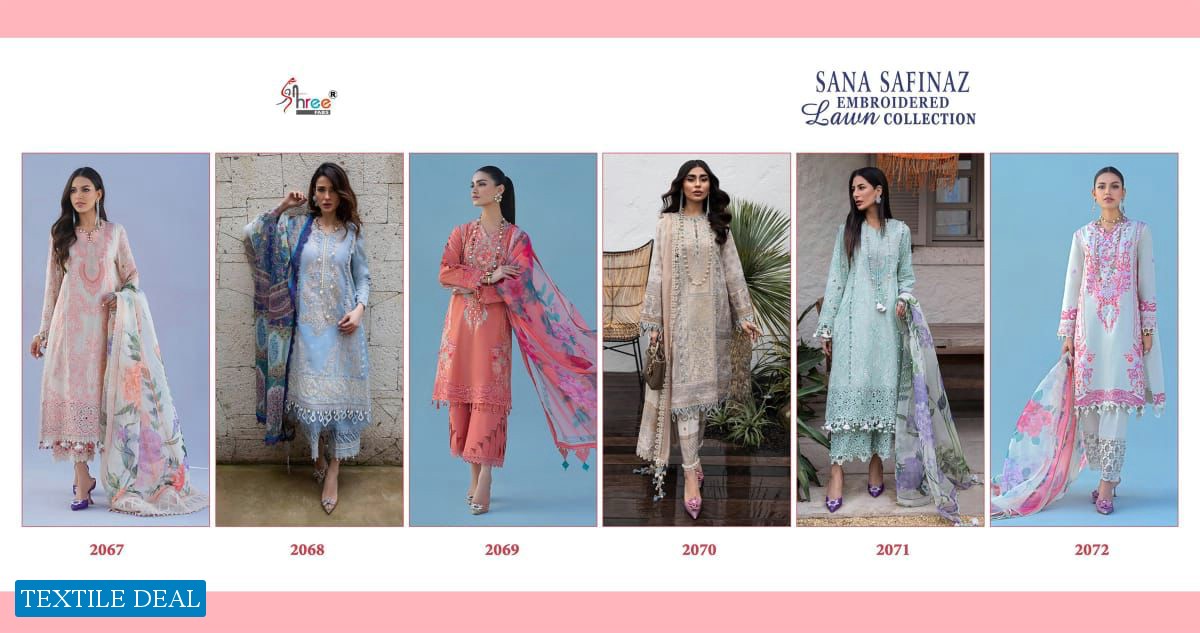 SHREE FAB SANA SAFINAZ PURE LAWN COTTON PAKISTANI SALWAR SUITS