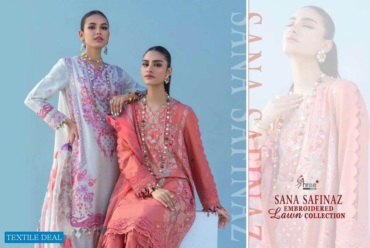 SHREE FAB SANA SAFINAZ PURE LAWN COTTON PAKISTANI SALWAR SUITS