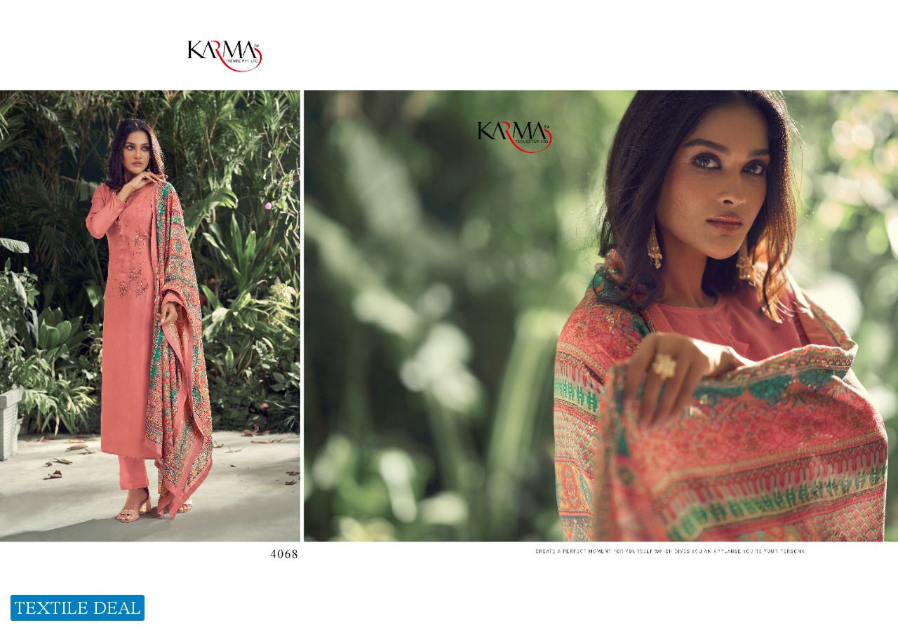 Karma Inayat Vol-7 Wholesale Pure Muslin Embroidered Suits