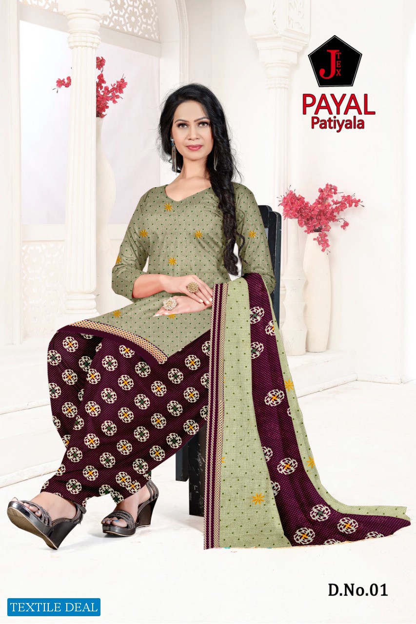 J Tex Payal Patiyala Wholesale Soft Cotton Printed Dress