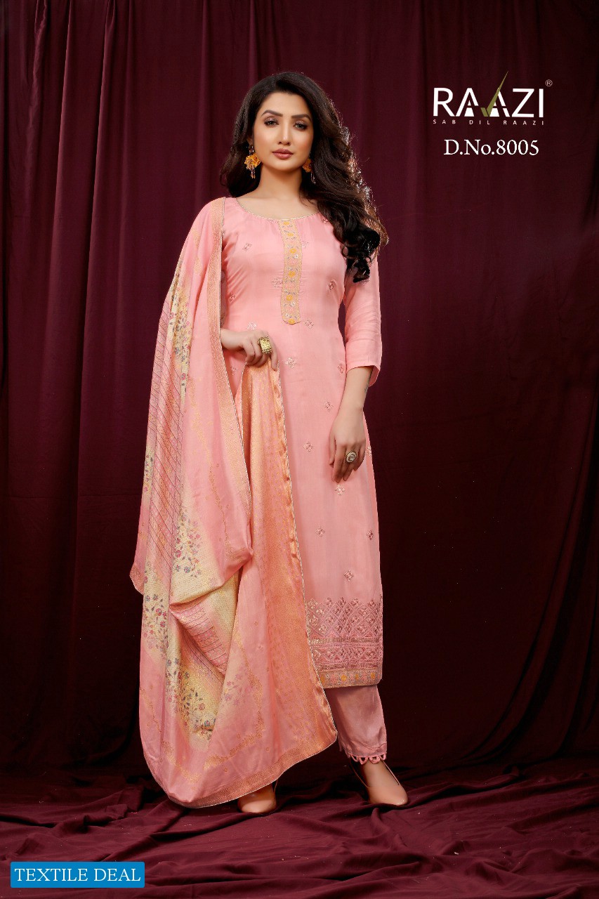 Rama Raazi Misri Wholesale Pure Musleen With Work Straight Salwar Suits