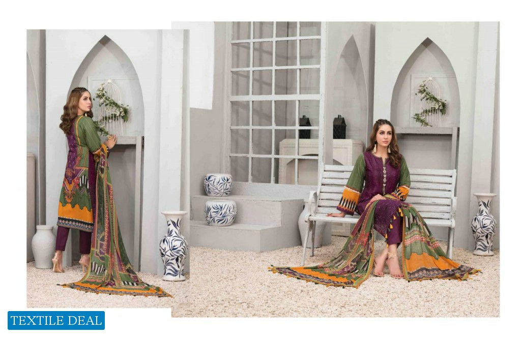Tawakkal Roshanay Digital Printed Embroidered Lawn Schiffli Chiffon Dupatta