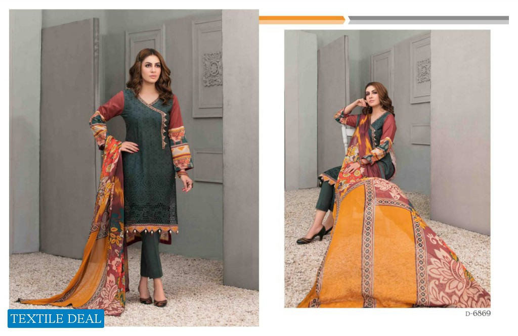 Tawakkal Roshanay Digital Printed Embroidered Lawn Schiffli Chiffon Dupatta