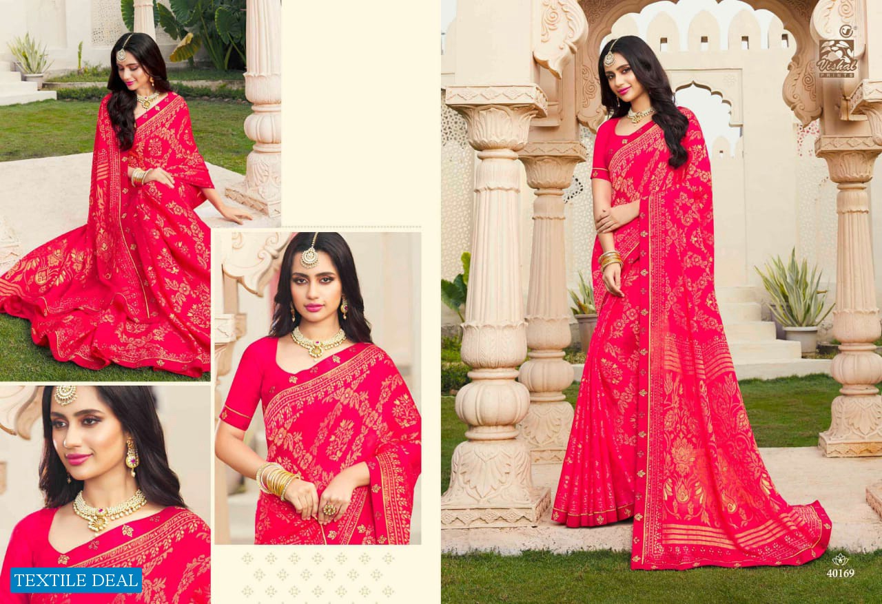 Vishal Nagma Wholesale Hacket Brasso With Foil Work Sarees