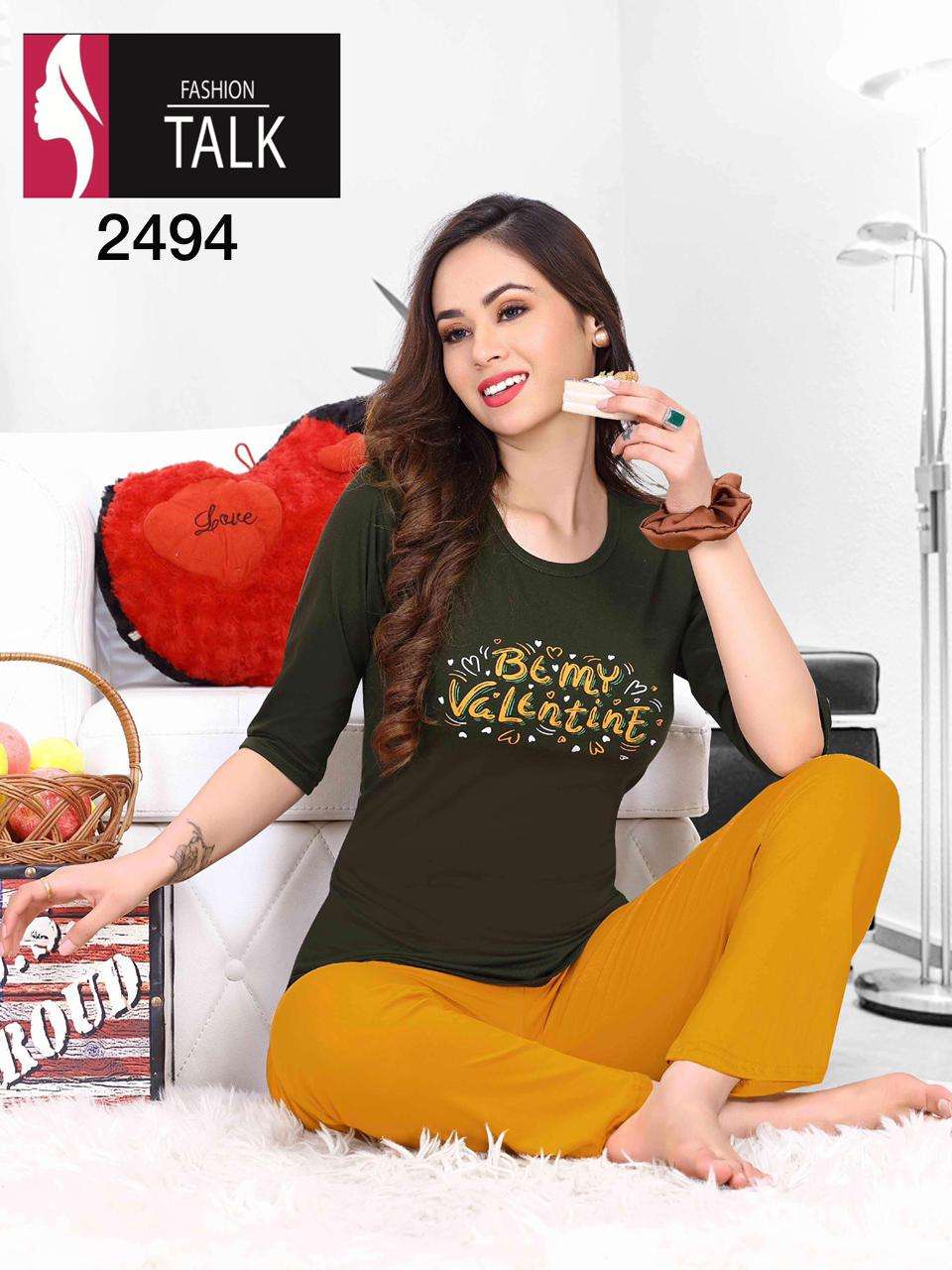 FT RIDDLE SHINKER NS LONG SLEEVE VOL.2494 HEAVY SHINKER HOSIERY COTTON NIGHT SUIT CATALOG WHOLESALER BEST RATE