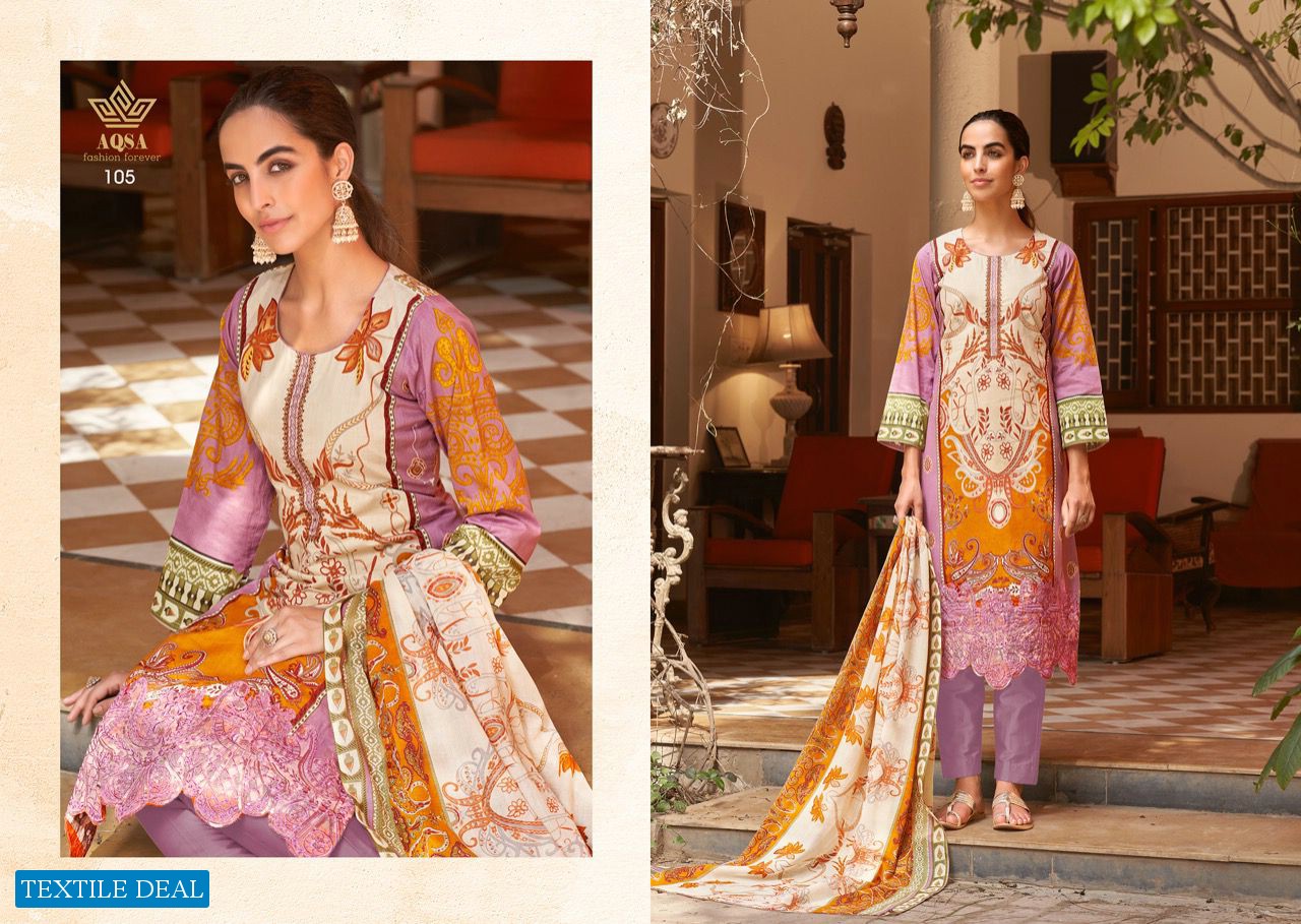 AQSA Mehwish Wholesale Cambric Pakstani Style With Work Salwar Suits