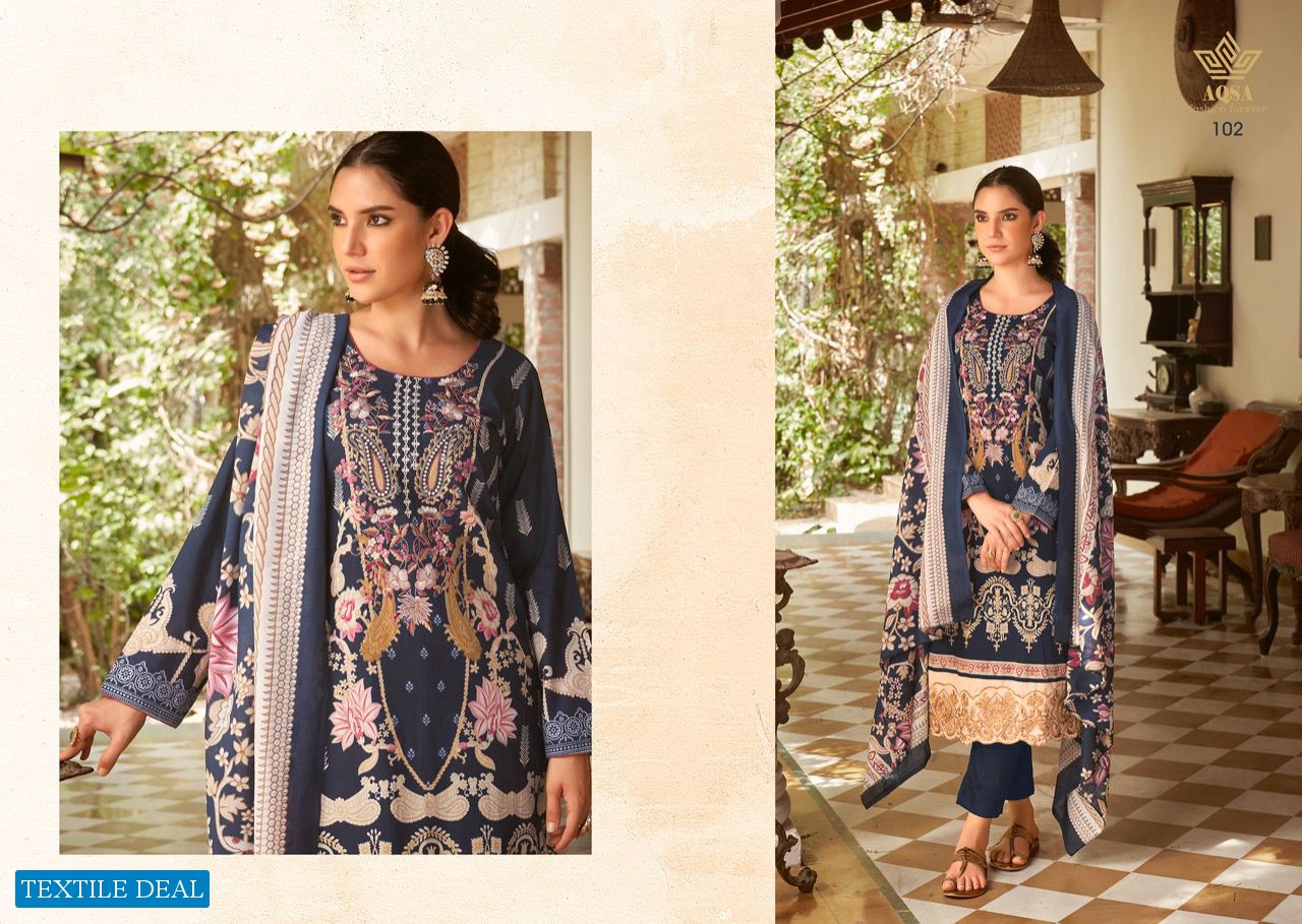 AQSA Mehwish Wholesale Cambric Pakstani Style With Work Salwar Suits