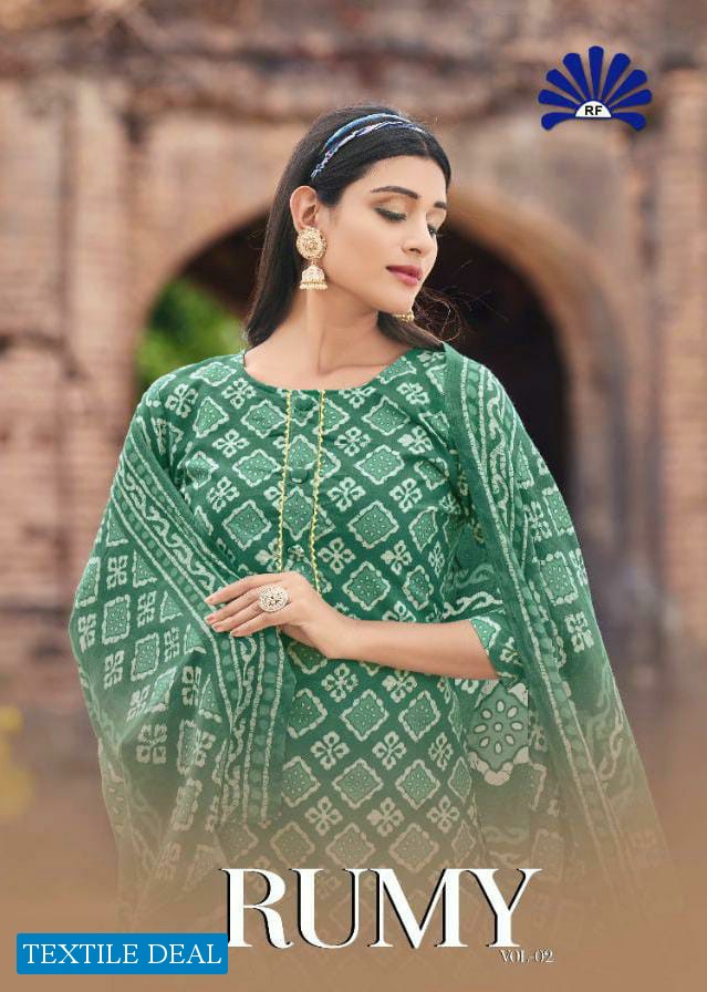 Radha Rumy Vol-2 Wholesale Cotton Batik Print With Neck Patti Dress Material