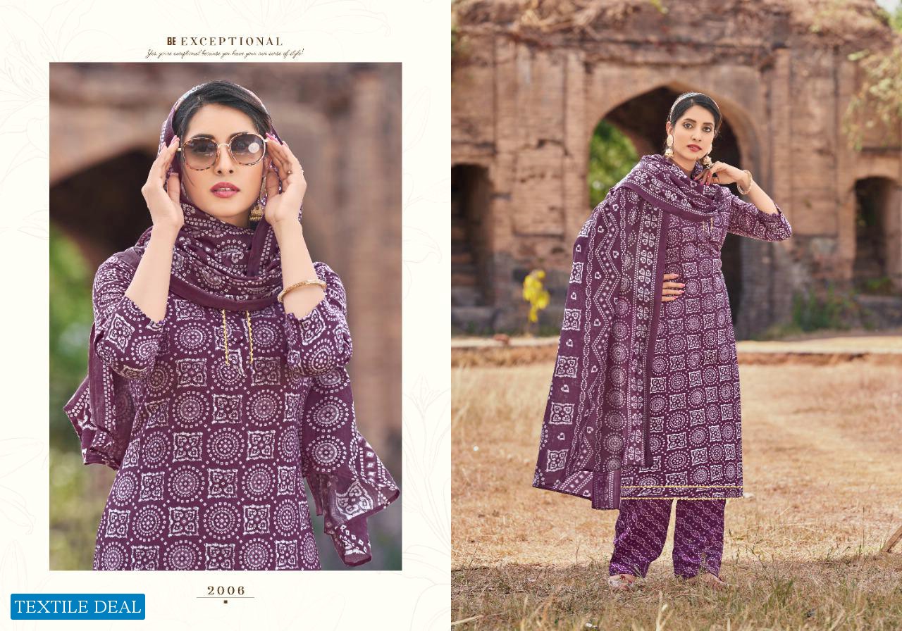 Radha Rumy Vol-2 Wholesale Cotton Batik Print With Neck Patti Dress Material