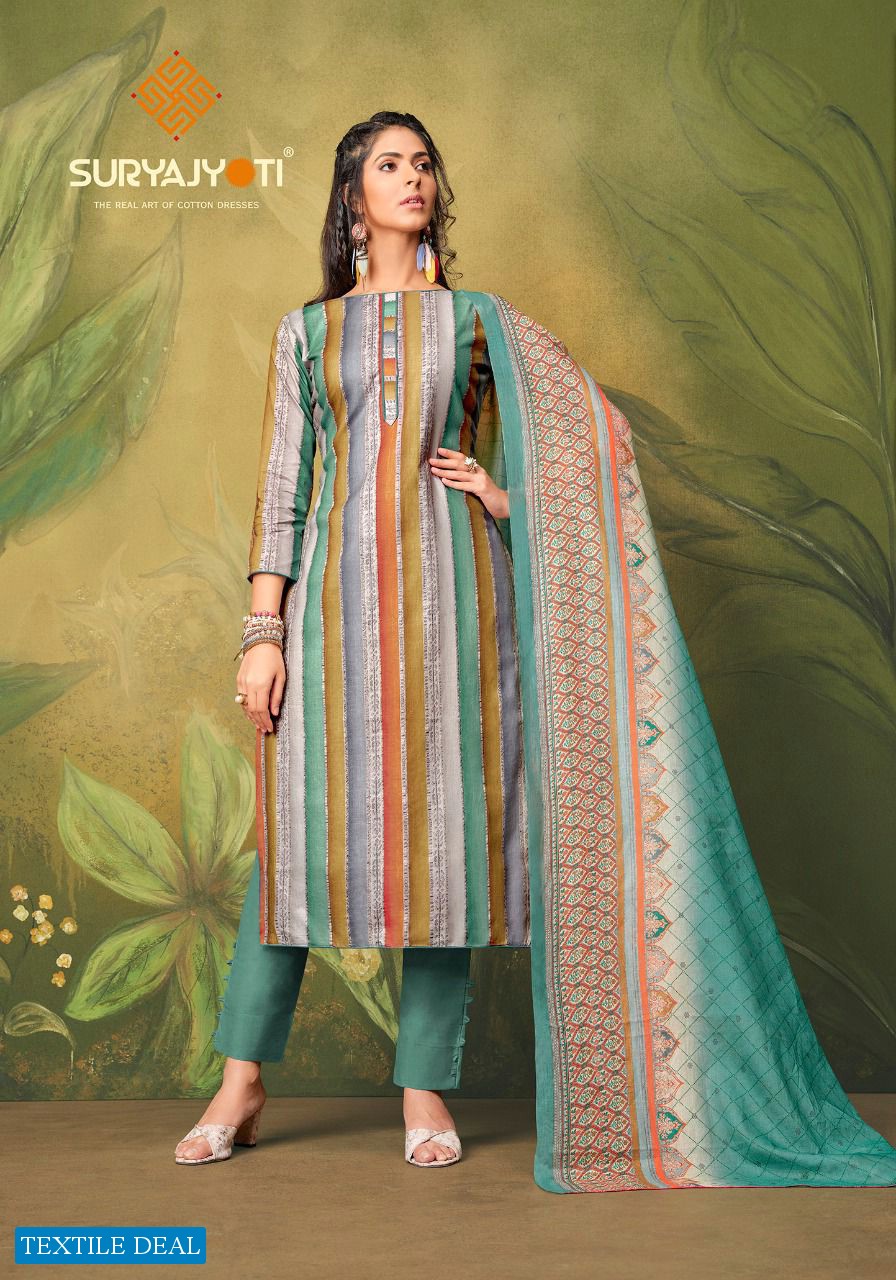 Suryajyoti Meenaz Vol-4 Wholesale Pure Cotton Lawn Dress Material