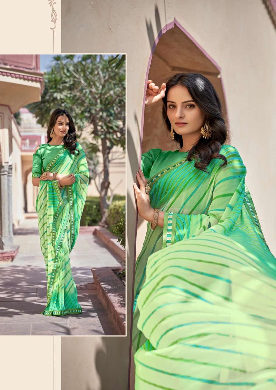 SHANGRILA FALGUNI PURE GEORGETTE SAREE WITH FANCY BORDER