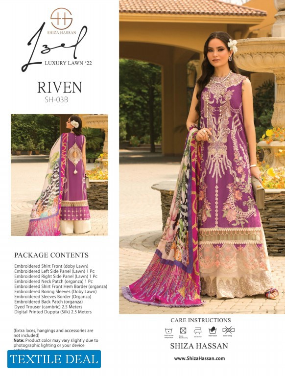 Shiza Hassan Luxury Lawn 2022 Original Pakistani Suits
