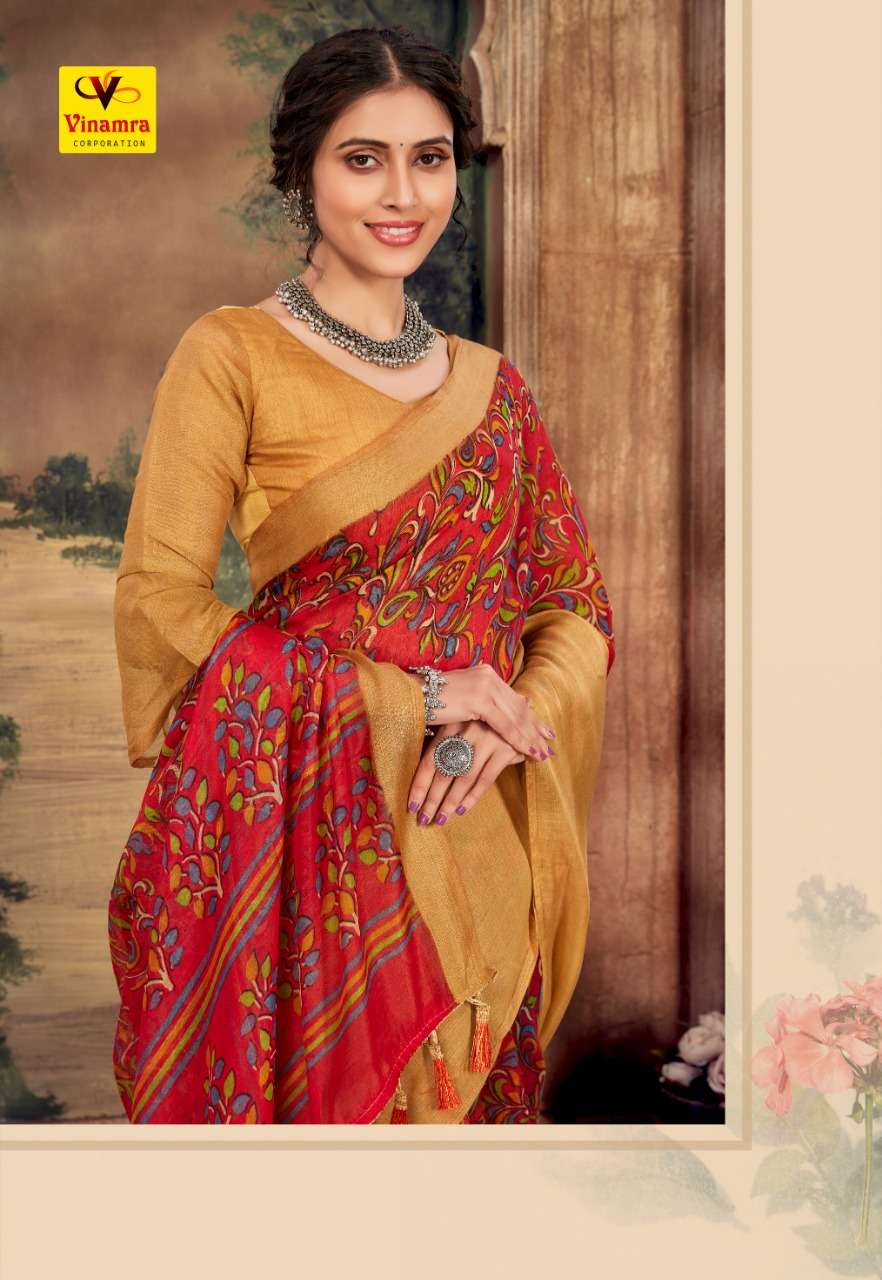 VINAMRA SUN TRUST VOL 1 GOLD JARI COTTON SAREES WHOLESALE