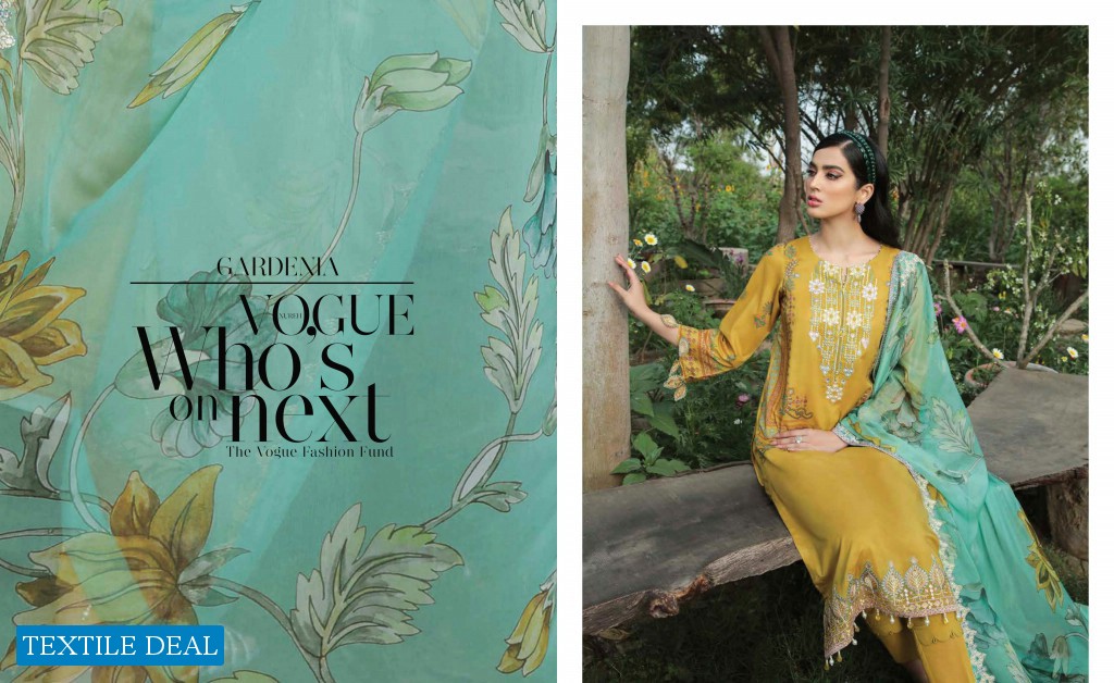 Nureh Gardenia Unstitched Embroidered Lawn Collection Pakistani Suits
