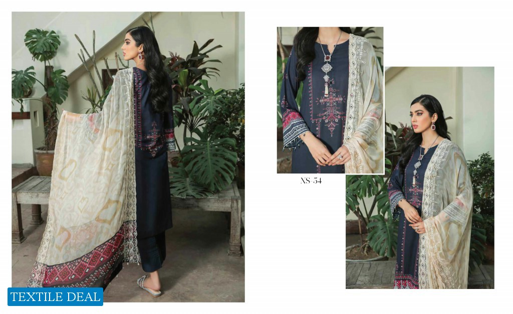 Nureh Gardenia Unstitched Embroidered Lawn Collection Pakistani Suits