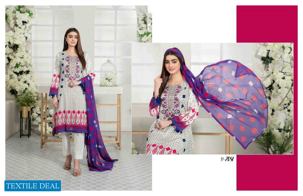 Tawakkal Titania Wholesale Unstitched Embroidered Lawn Shirt Pakistani Catalogs