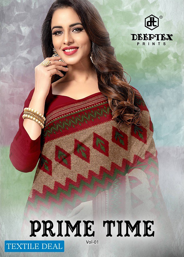 Deeptex Prime Time Vol-1 Wholesale Pure Cotton Printed Sarees